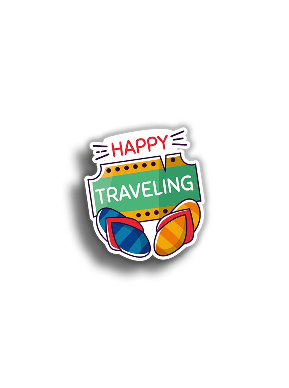 Happy Traveling 10x9 cm Sticker