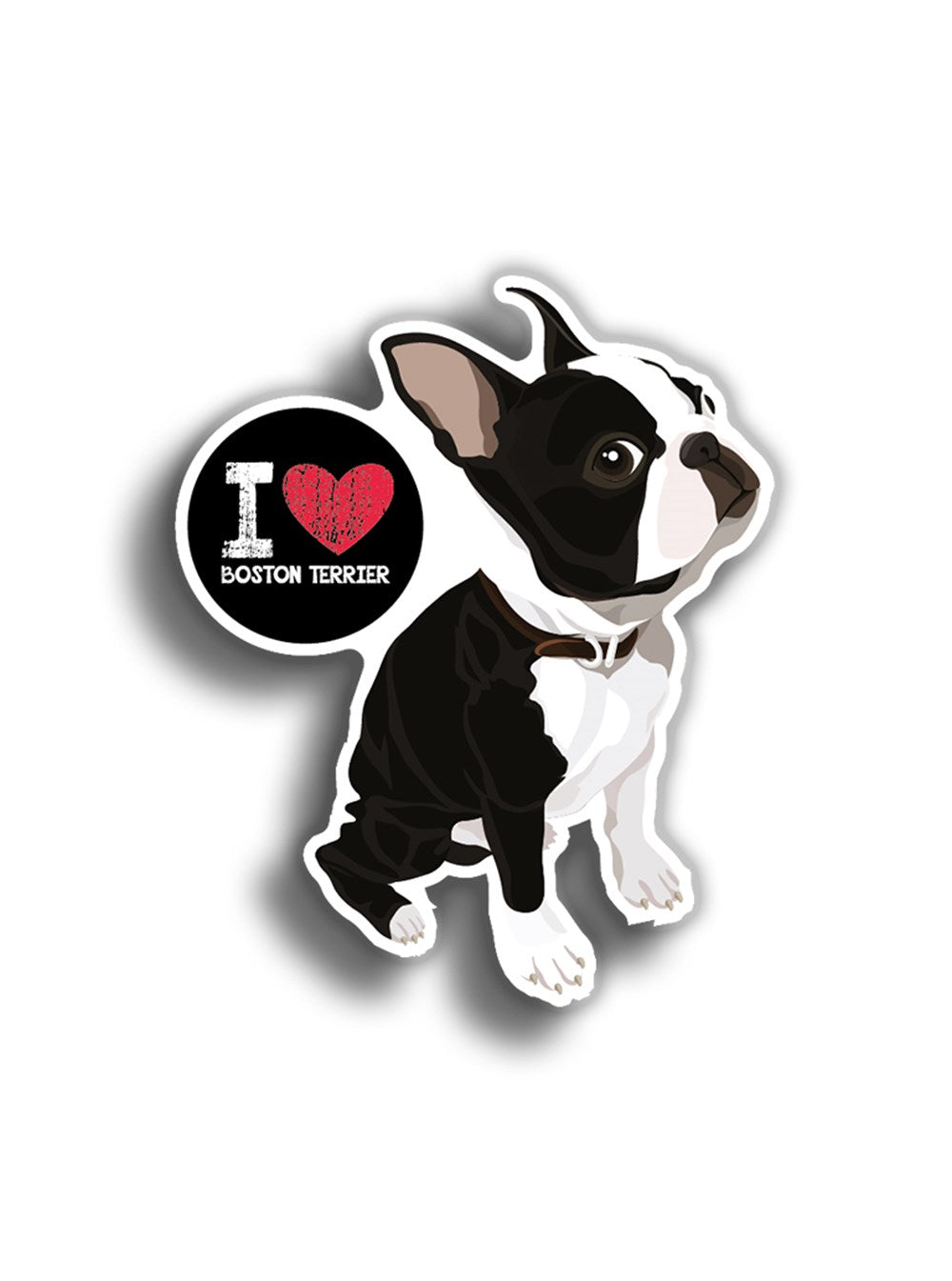 I Love French Bulldog 10x8 cm Sticker