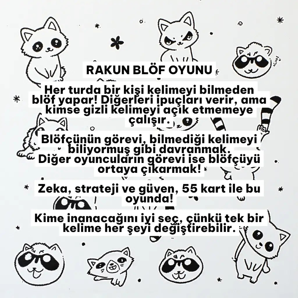 Rakun Blöf Oyunu  – Eğlenceli Strateji ve Aile Oyunu