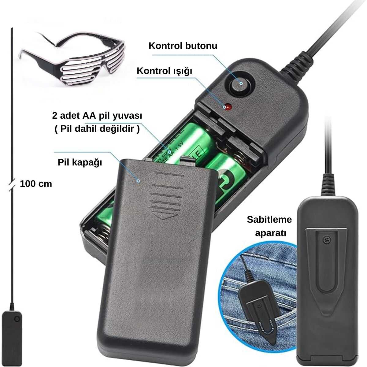 Parti Gözlük Led Işıklı Beyaz