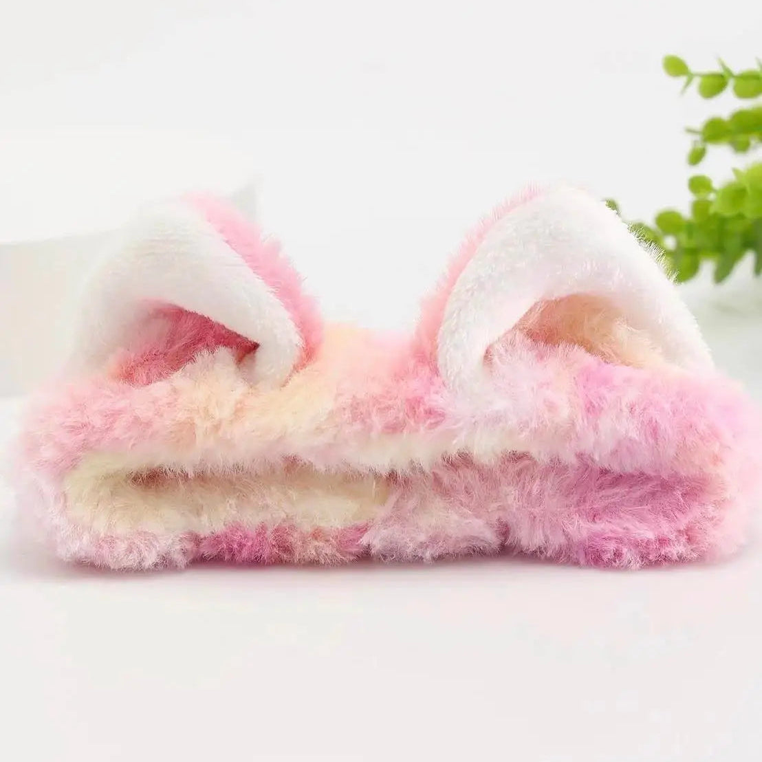 Kulaklı Renkli Peluş Saç Bandı