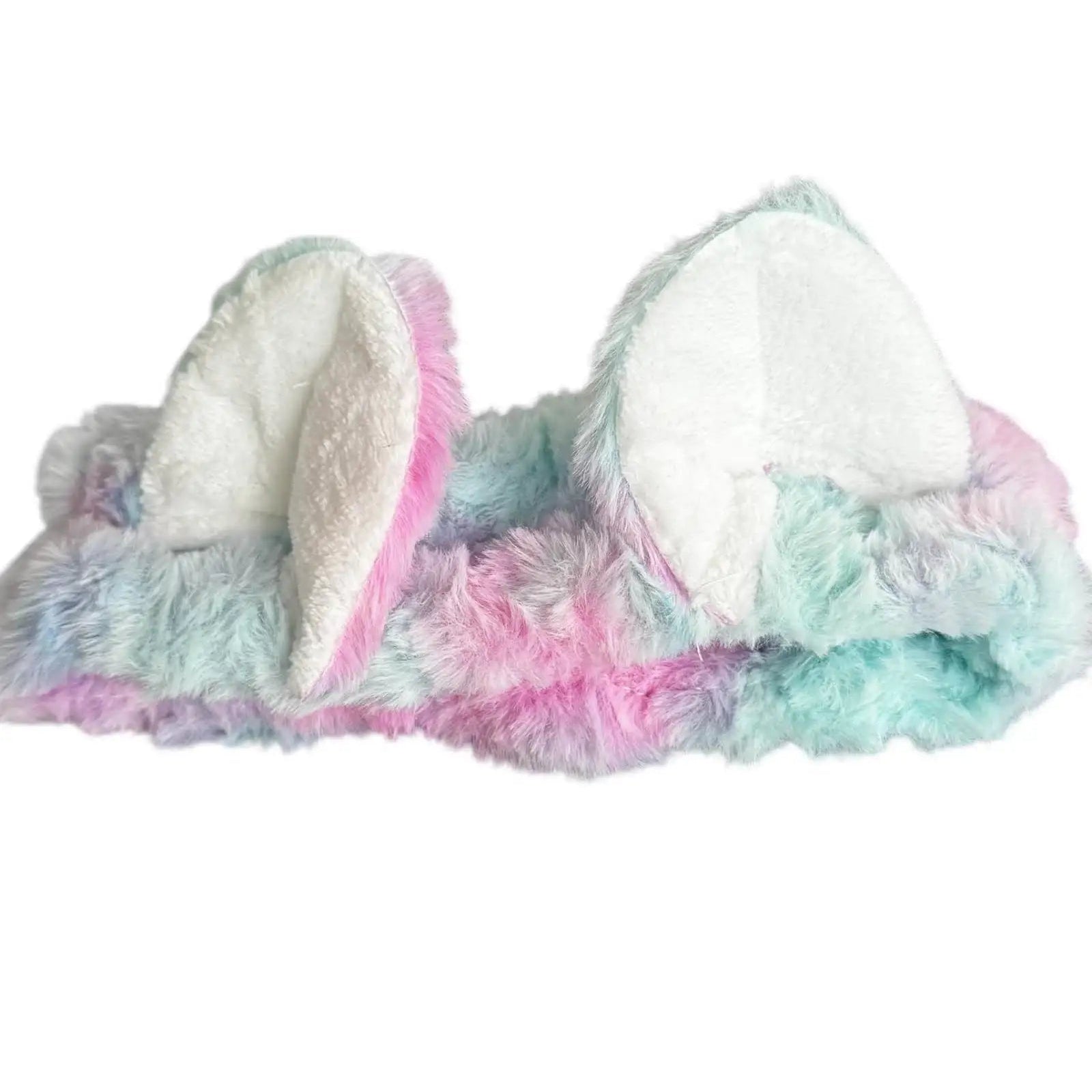 Turkuaz Kulaklı Peluş Saç Bandı