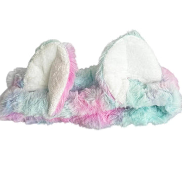 Turkuaz Kulaklı Peluş Saç Bandı