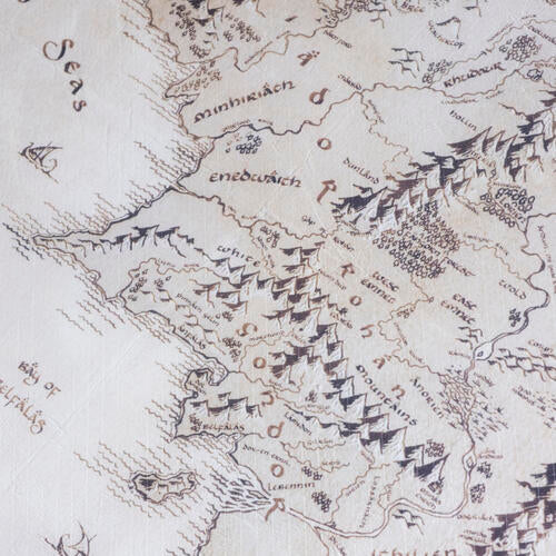 Lord of the Rings - Middle Earth Map Lisanslı Amerikan Servis Altlık