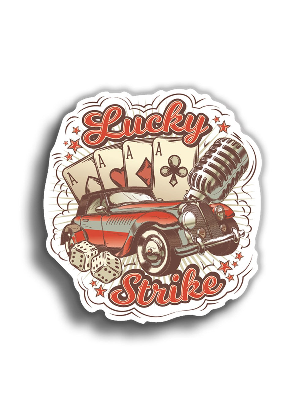 Strick Sticker Lucky Strike 11x10 cm Sticker – Colorres