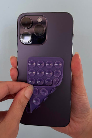 Mor Renk Çift Taraflı Silikon Vantuzlu Telefon Tutucu