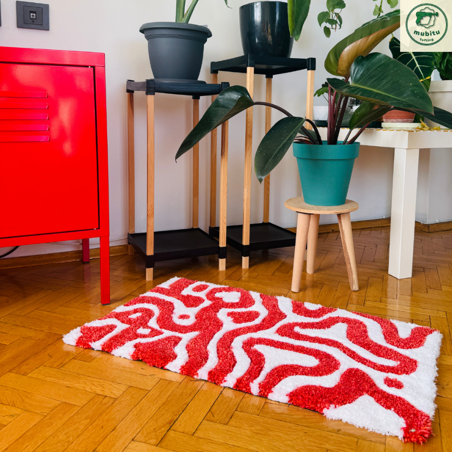 "Dalgalandım da duruldum" El Yapımı Tufting Halı