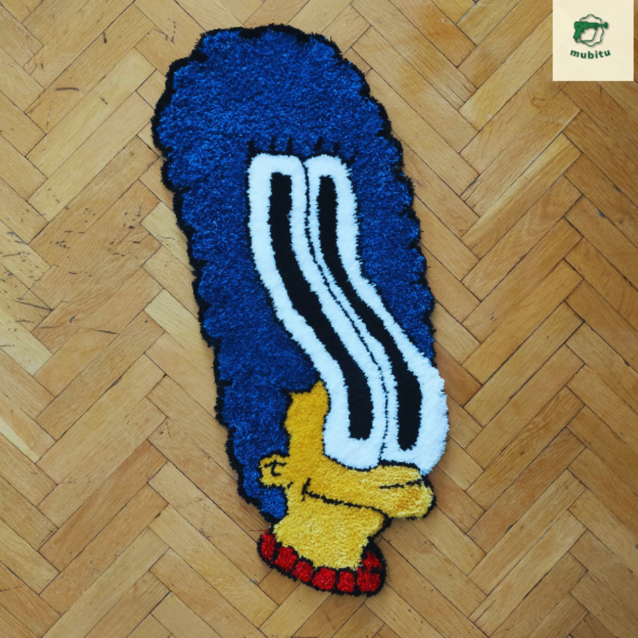 “Mavi Ekran Marge” El Yapımı Tufting Halı