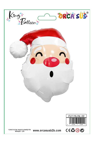 Yılbaşı Folyo Balon Noel Kafa 90x78 cm