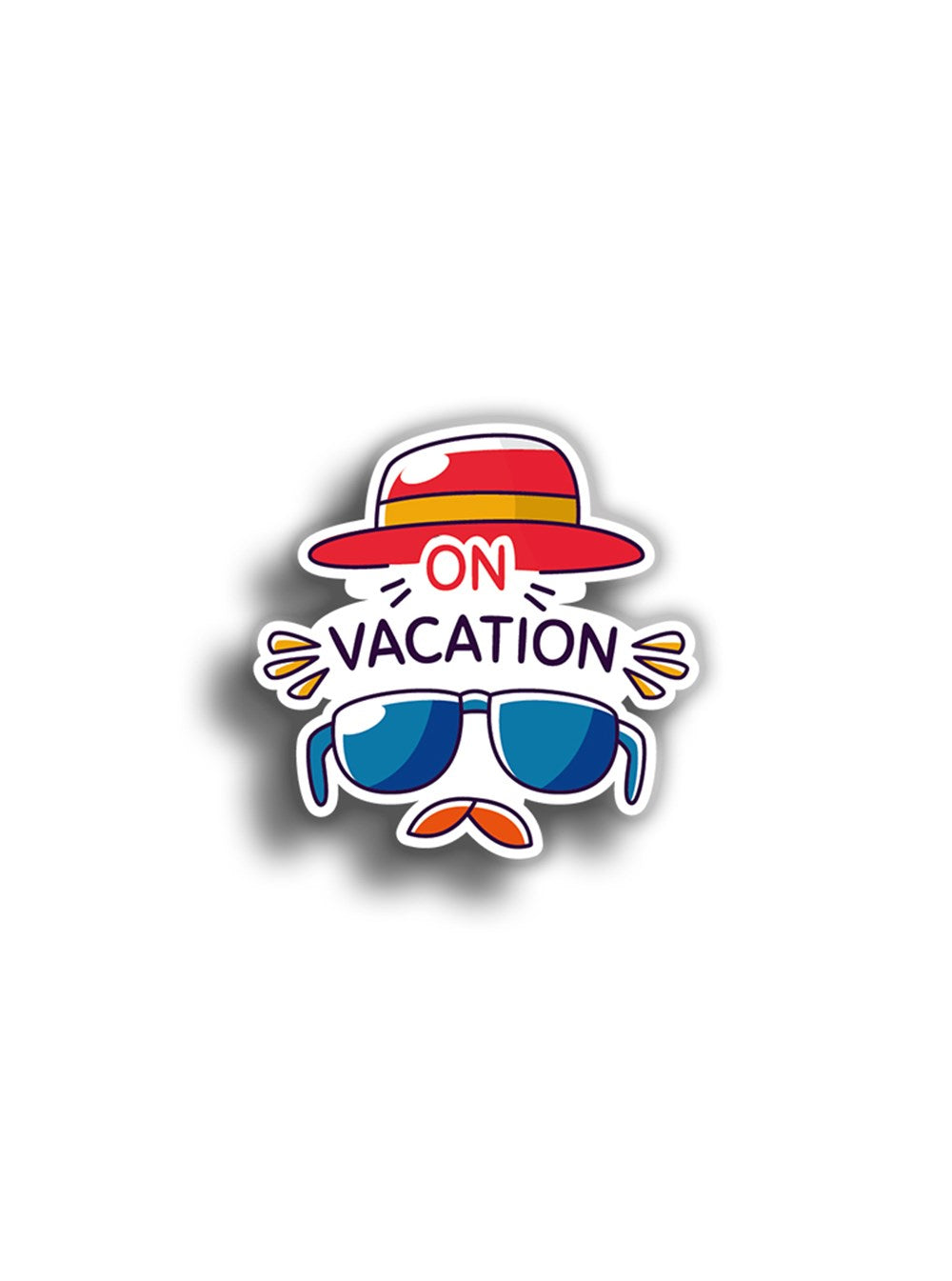 On Vacation 10x10 cm Sticker