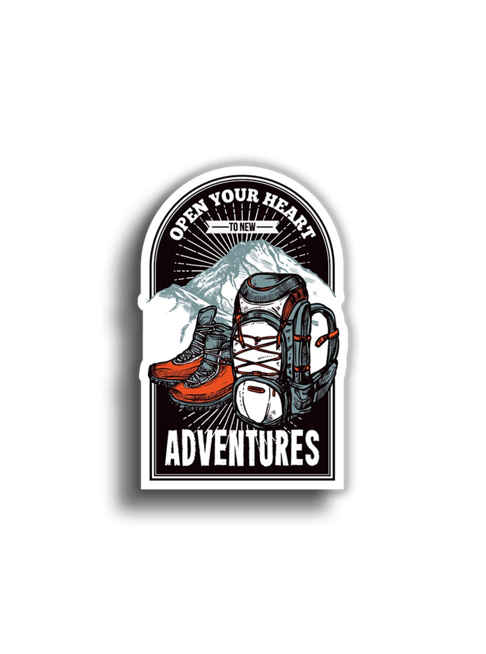 Open Your Heart Adventure 10x6 cm Sticker