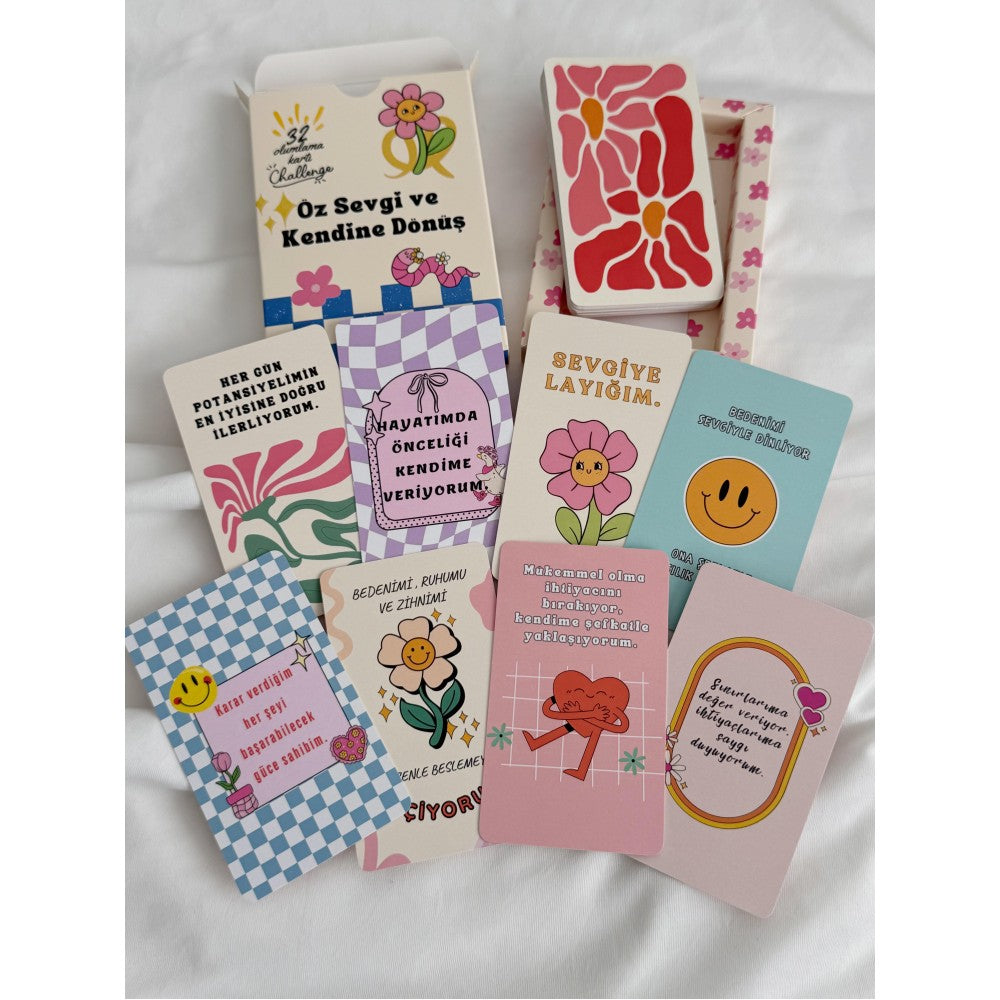 Öz Sevgi ve Kendine Dönüş 32 Olumlama Kartı