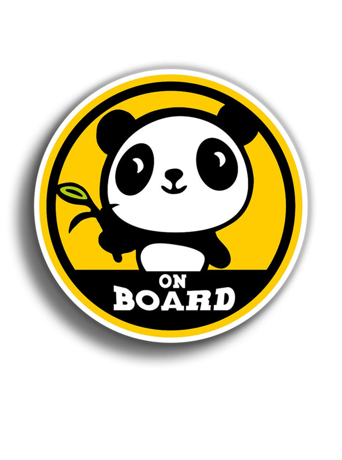 Panda On Board 9x9 cm Sticker – Colorres