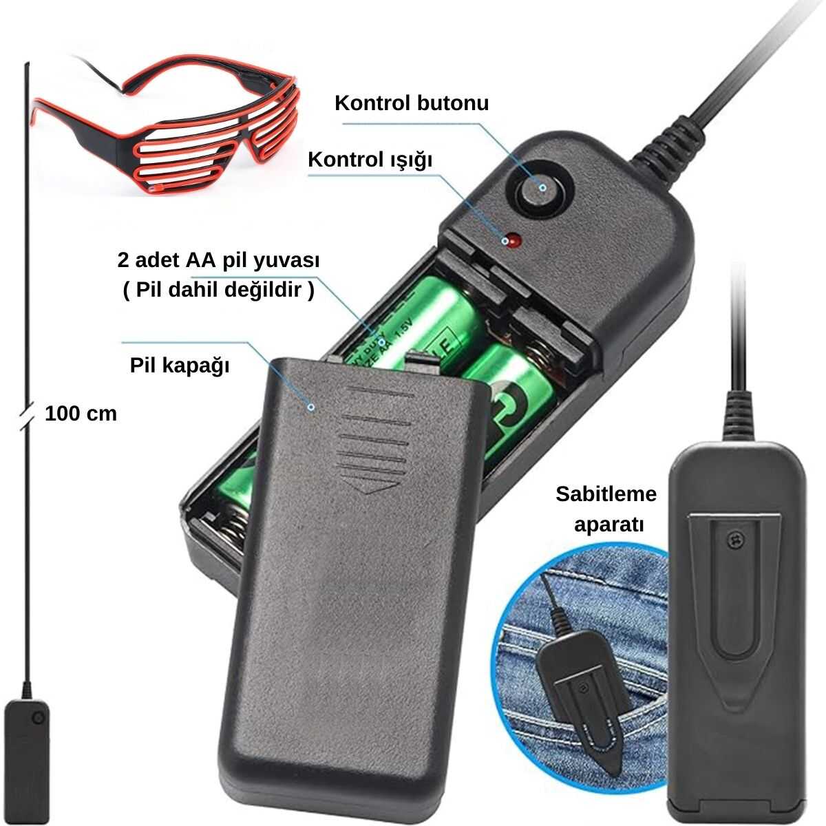 Parti Gözlük Led Işıklı Turuncu