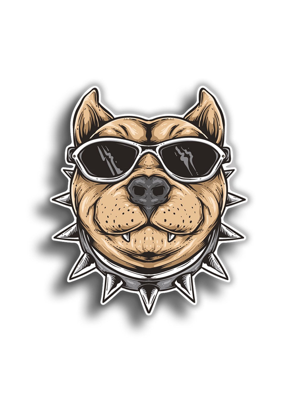 Pitbull Gözlük 11x9 cm Sticker