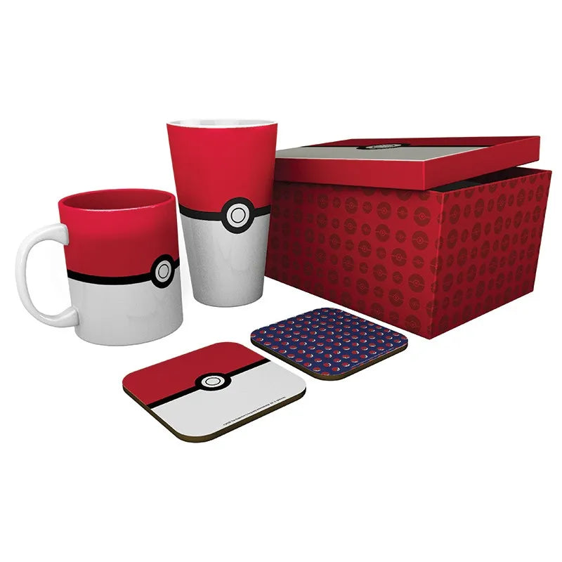 "Pokéball" Bira Bardağı + Kupa + 2 Bardak Altlığı - Pokemon