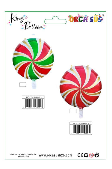 Yılbaşı Folyo Balon Rüzgar Gülü Yeşil 18x45 cm