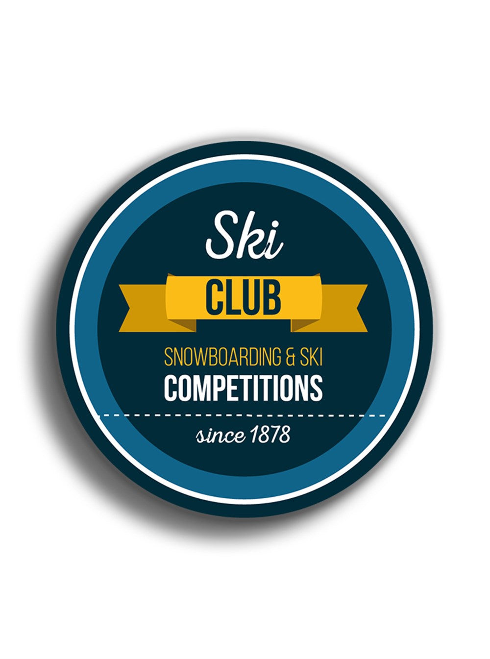 Ski Club 7x7 cm Sticker