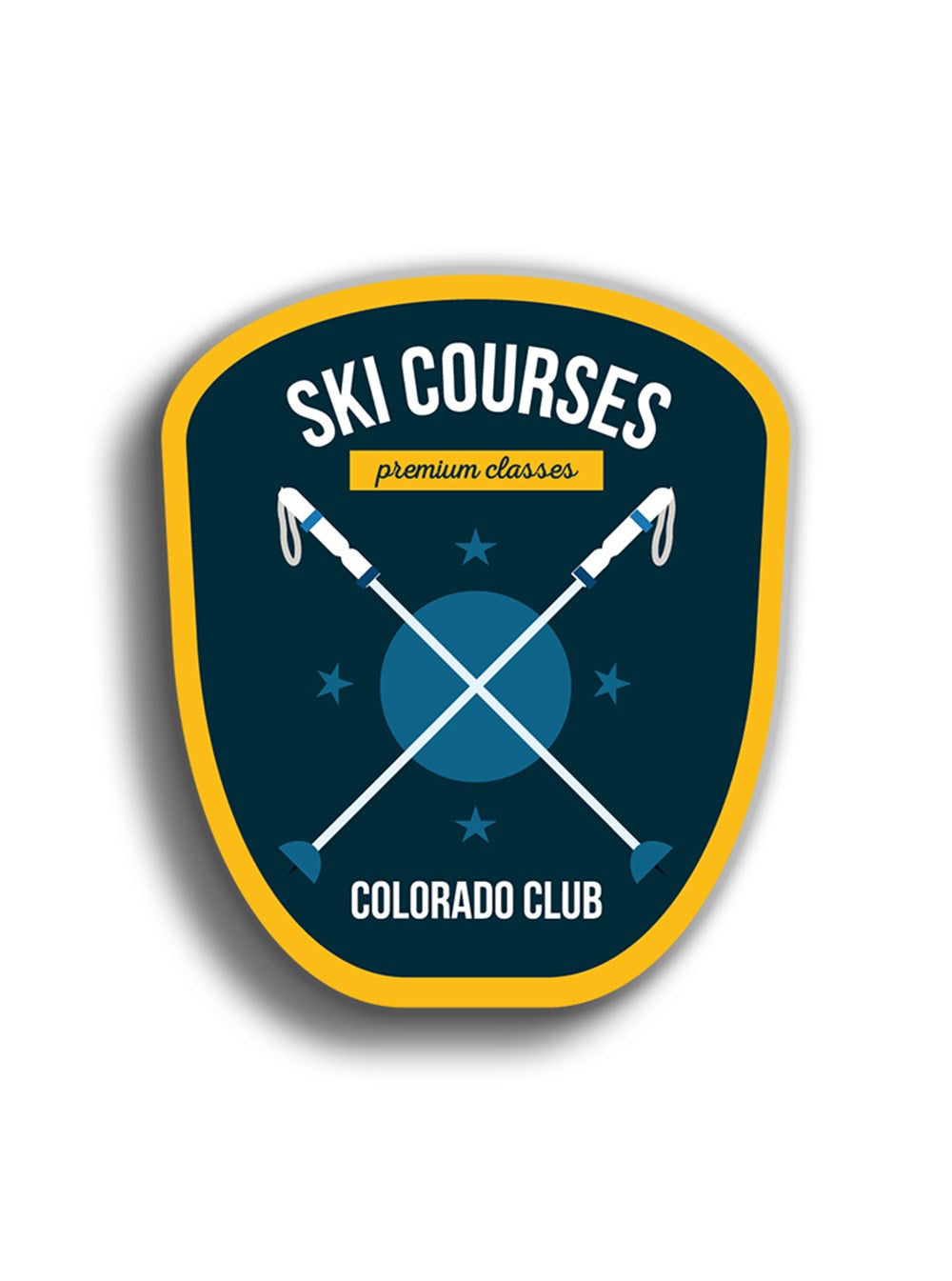 Ski Courses 8x7 cm Sticker