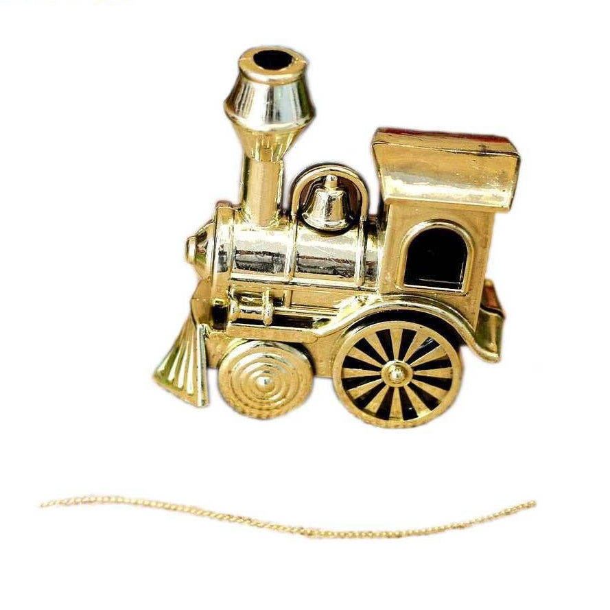 Metalik Altın Ağaç Süsü Tren 8x9 cm Yılbaşı