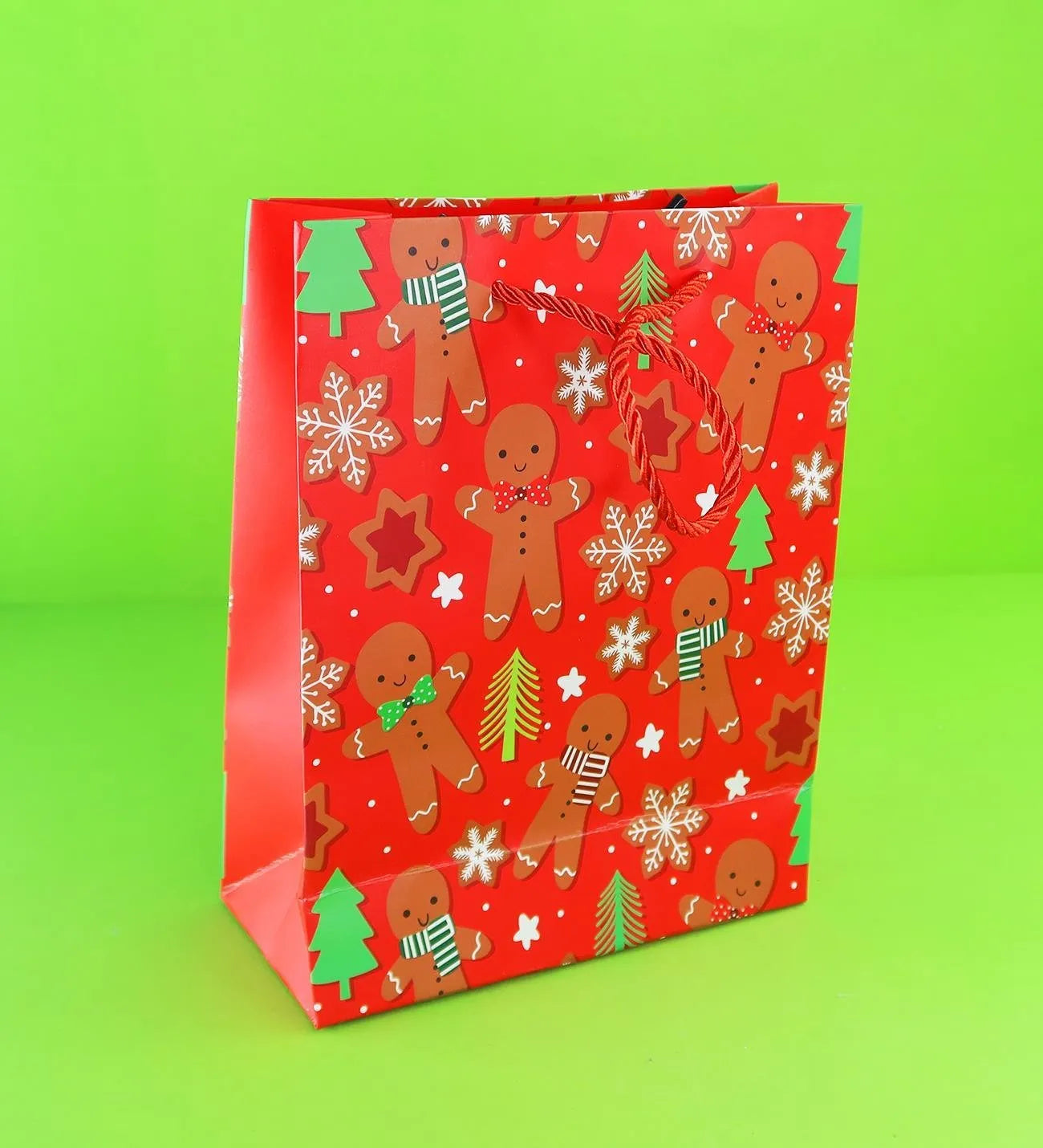 Yılbaşı Desenli Hediye Çantası 26,5x19x12 cm