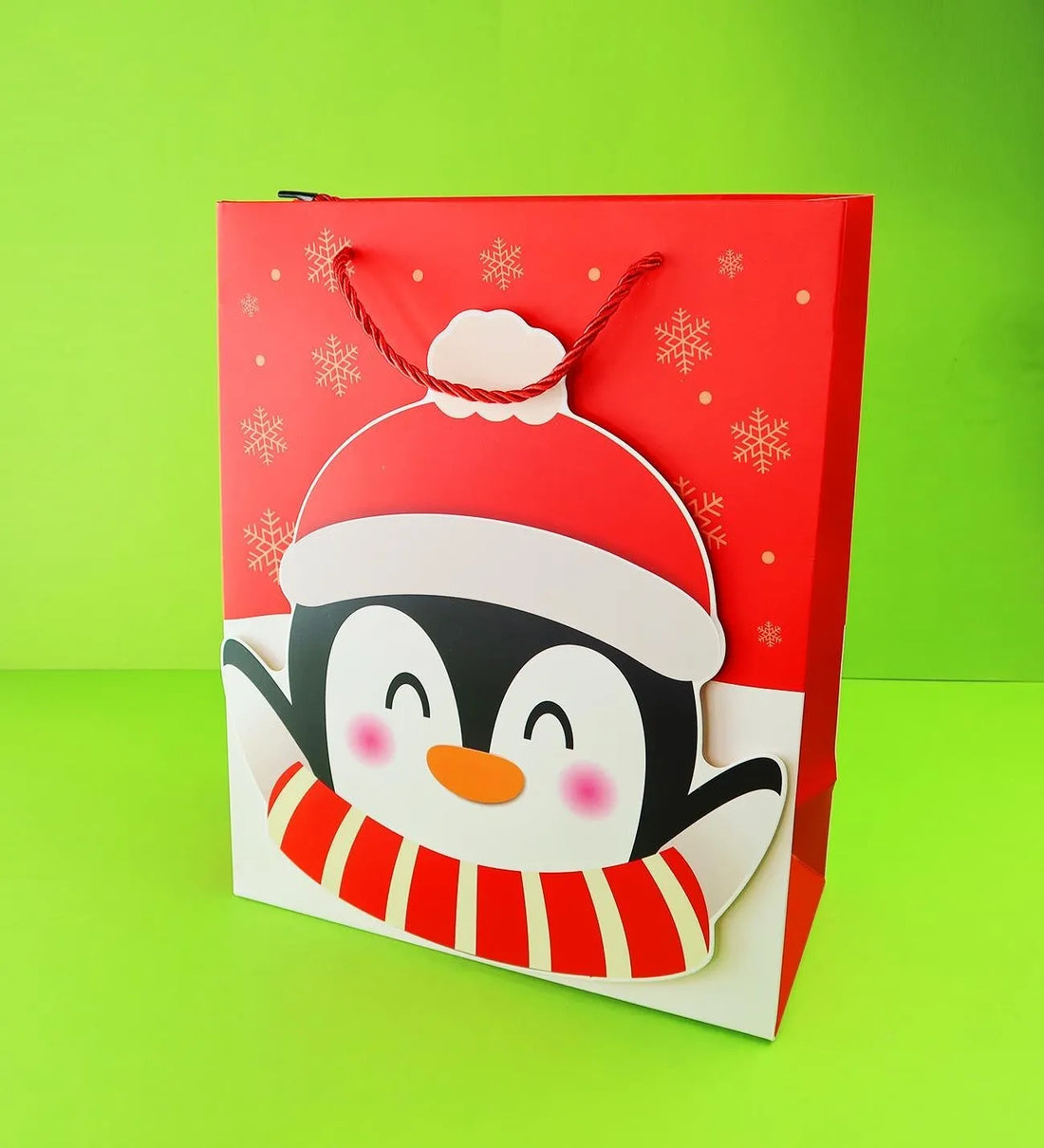 Yılbaşı Desenli Karton Çanta 32x26 Cm