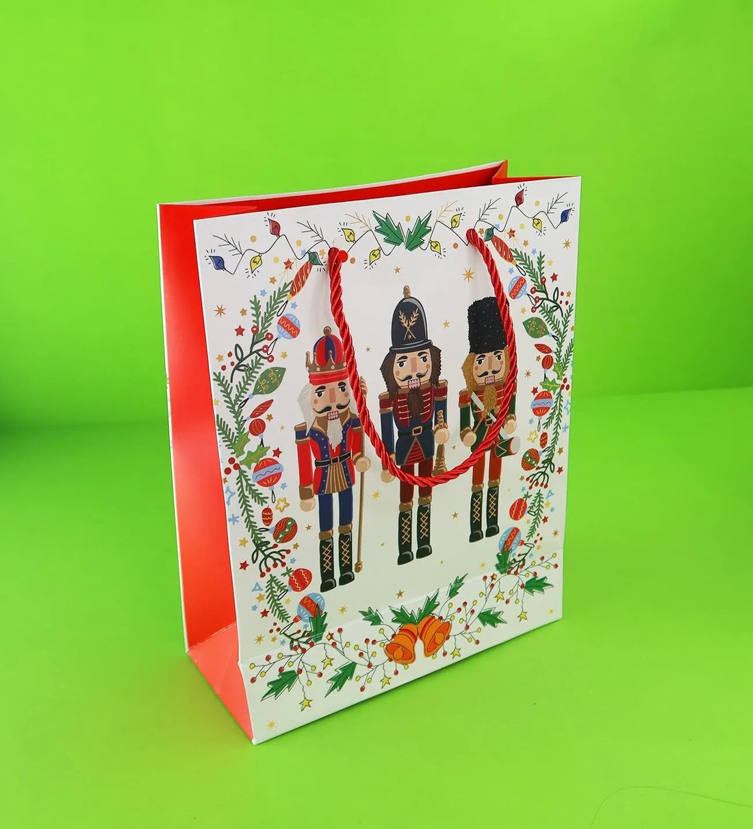 Yılbaşı Yıldızlı Karton Çanta 23x18x8 Cm