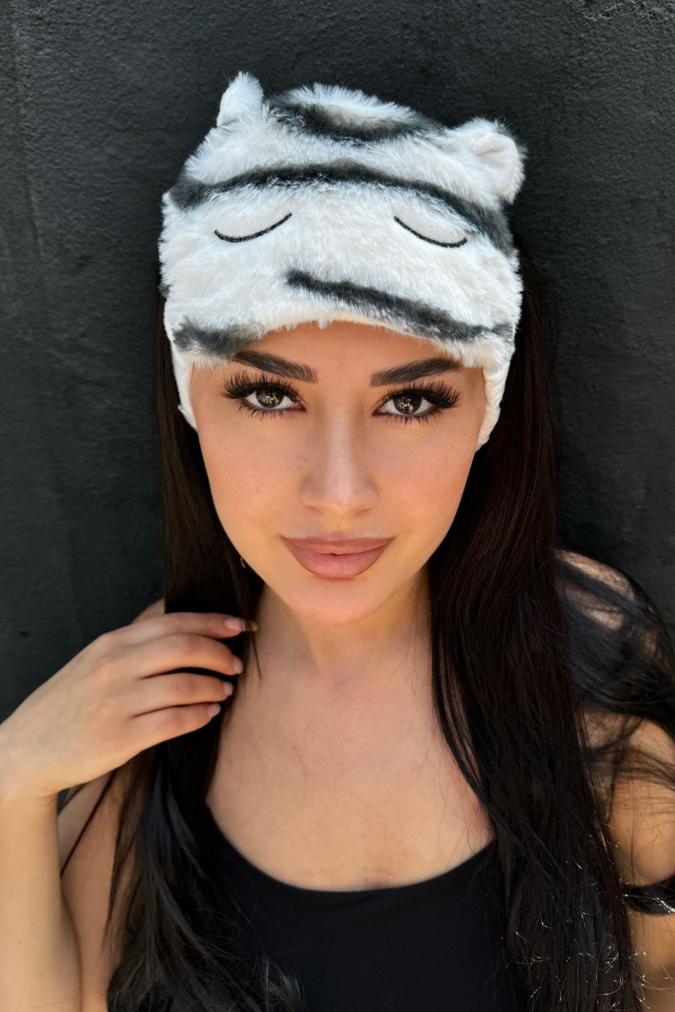 Zebra Peluş Uyku Bandı